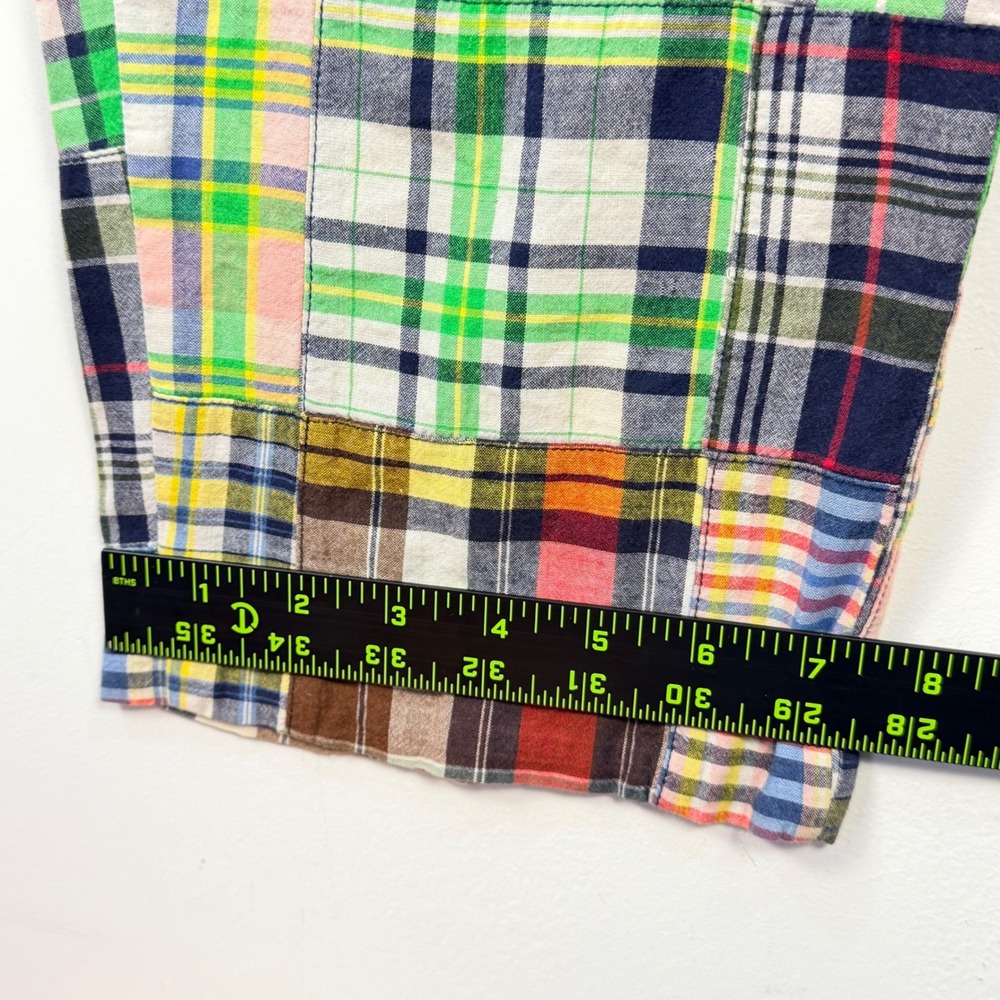 Vintage Polo Ralph Lauren Madras Patchwork Pants Mens 33 Multicolor Plaid Preppy - Picture 16 of 16